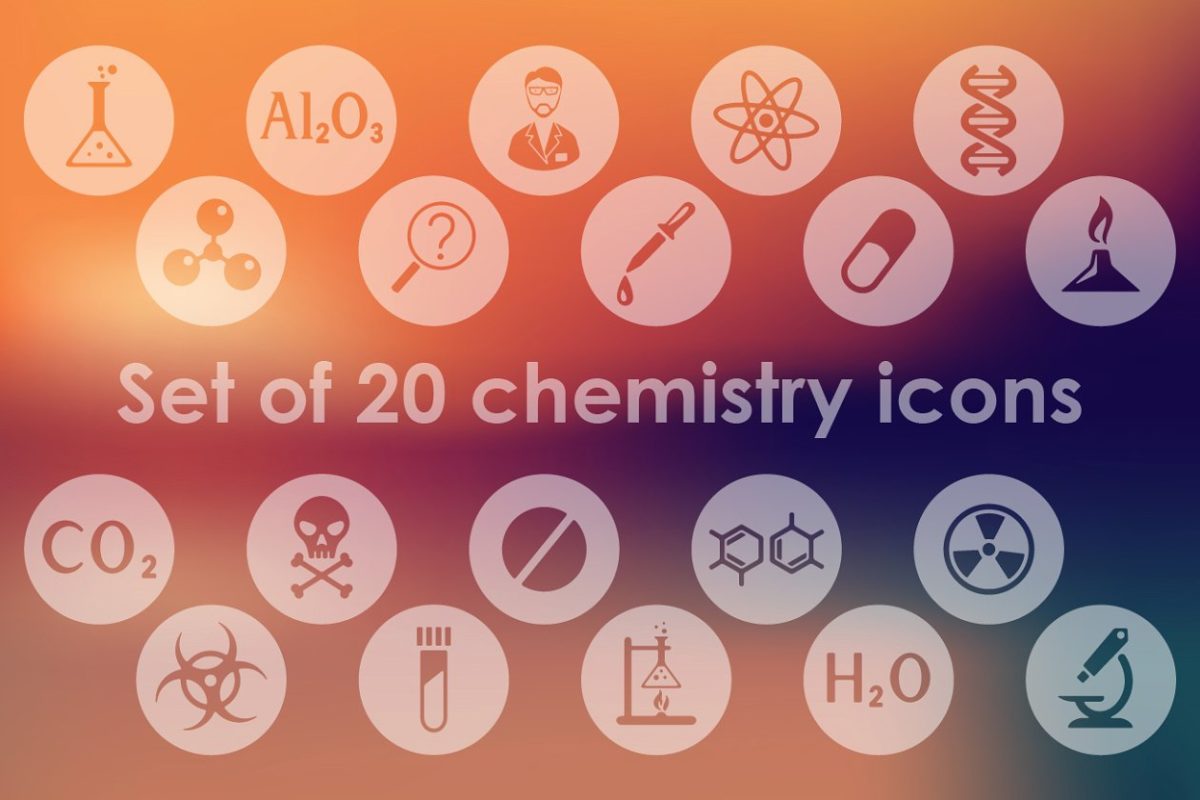 化学图标素材 Set of chemistry icons