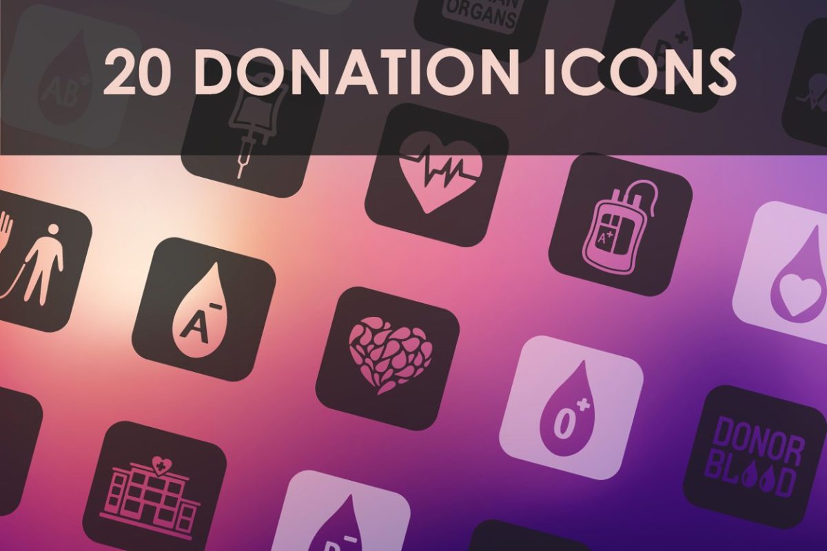 打赏捐款图标 Set of donation icons