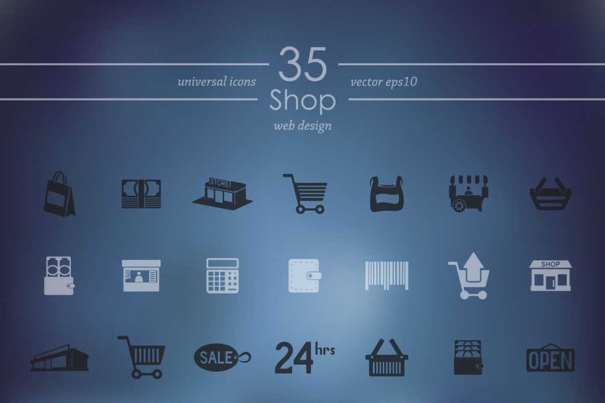 购物图标素材 Set of shop icons