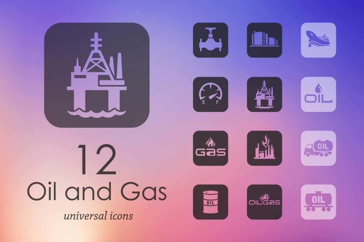 12个有关石油和天然气的图标 12 OIL and GAS icons