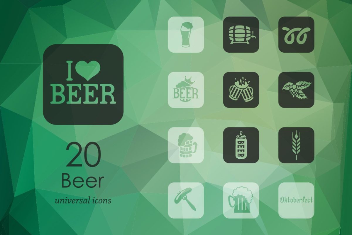 啤酒主题图标 Set of beer icons