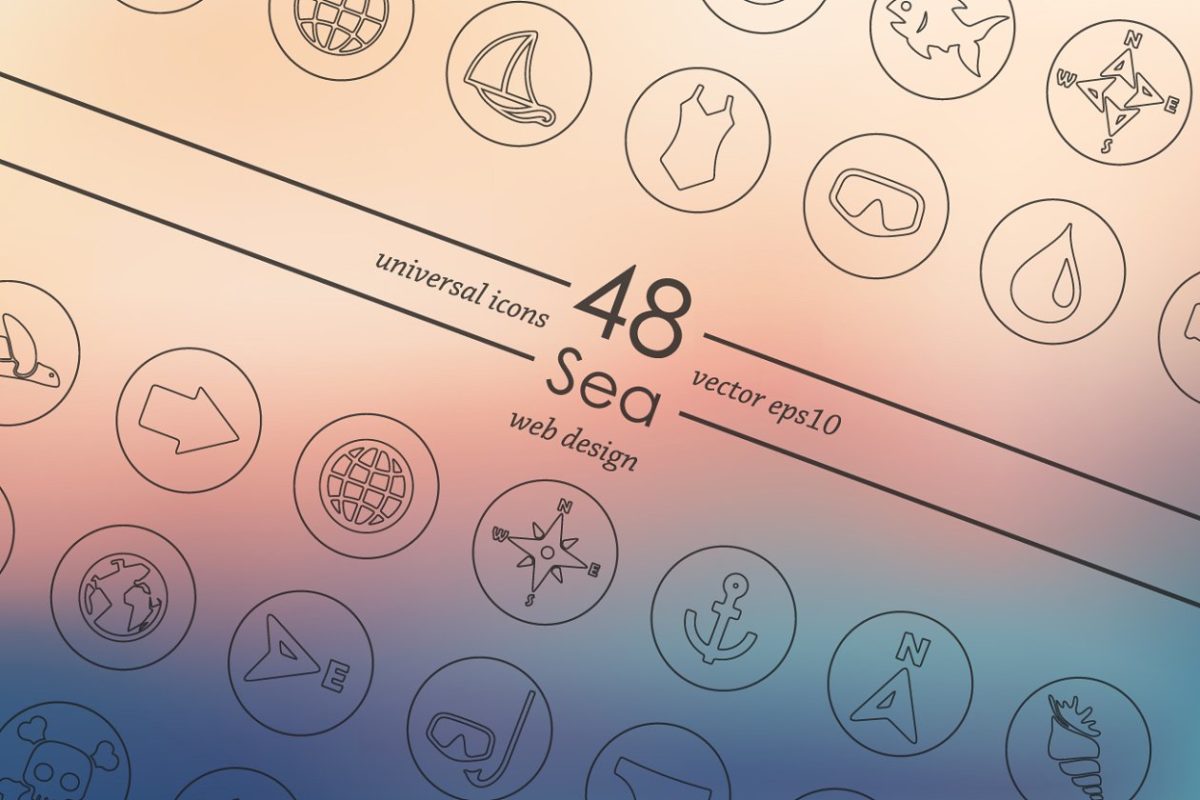 48个海洋图标 48 Sea icons