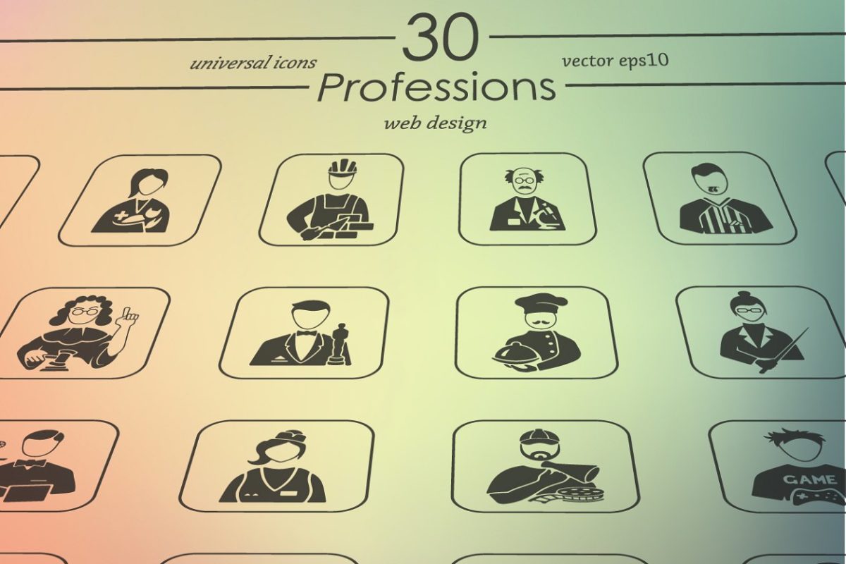 简单的职业图标素材 30 PROFESSIONS simple icons