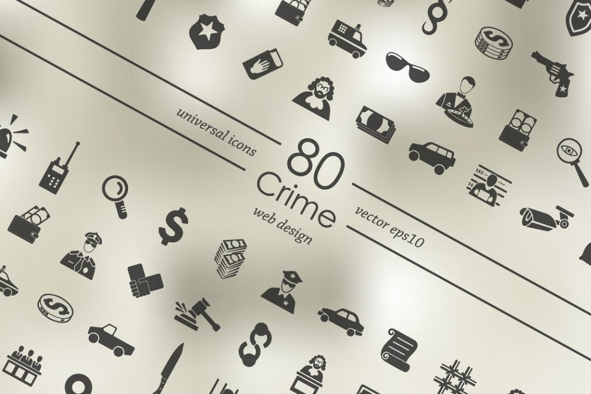80个犯罪相关的图标 80 Crime Icons