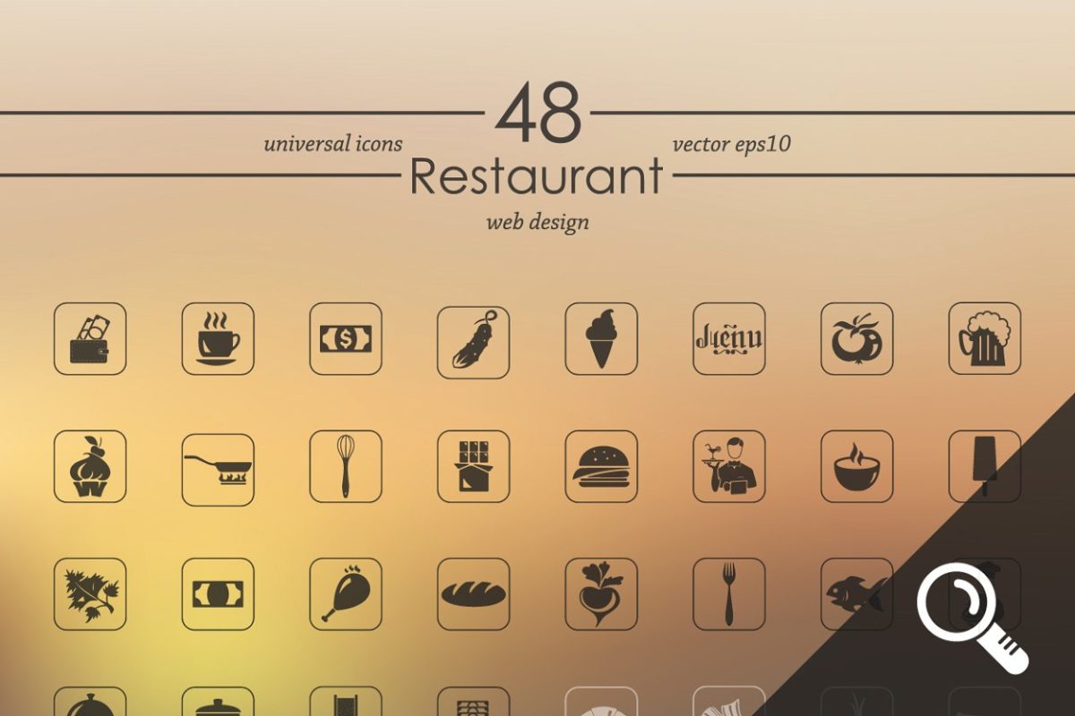 餐厅图标素材 48 RESTAURANT icons