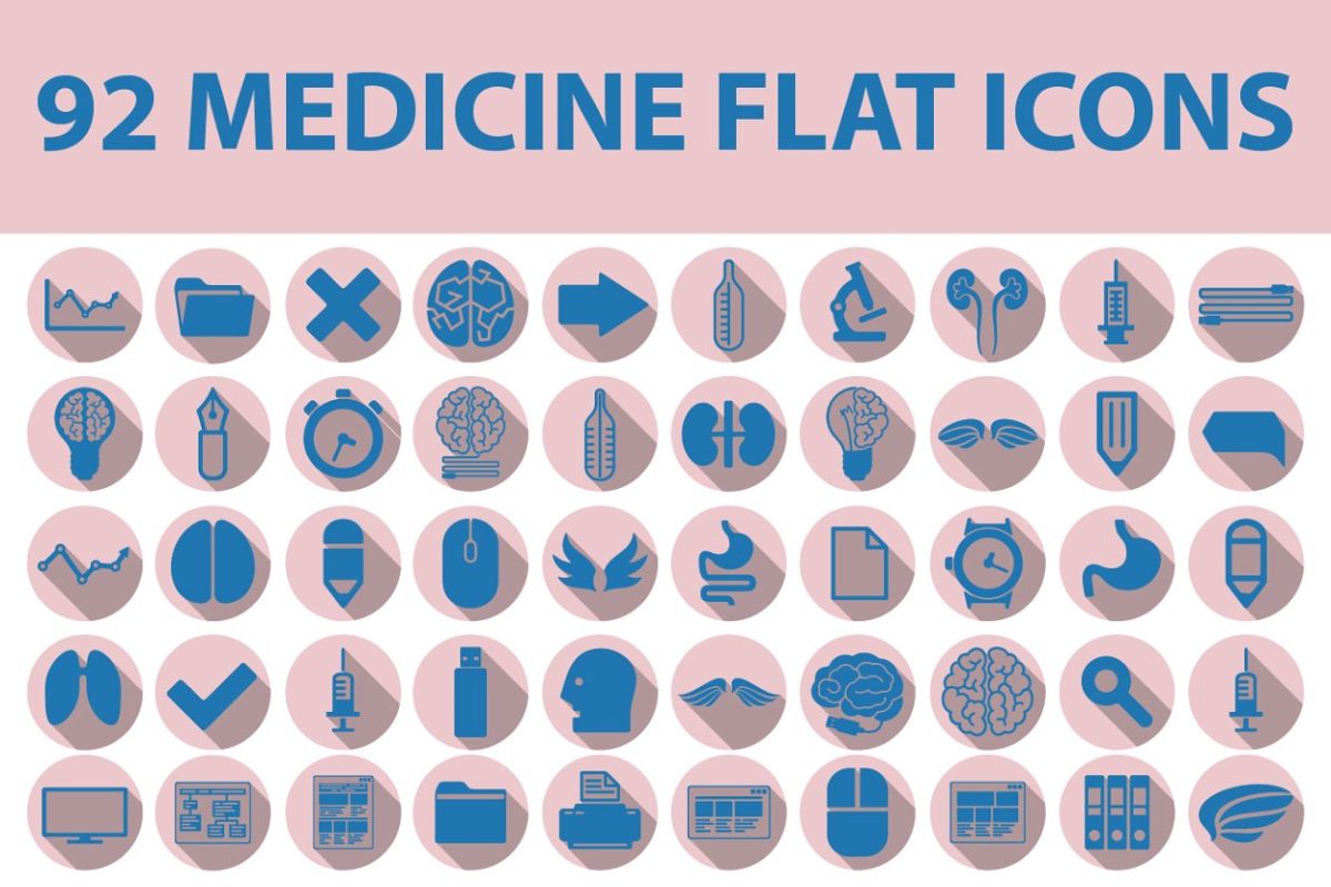 医疗ui图标素材 92 MEDICAL flat icons