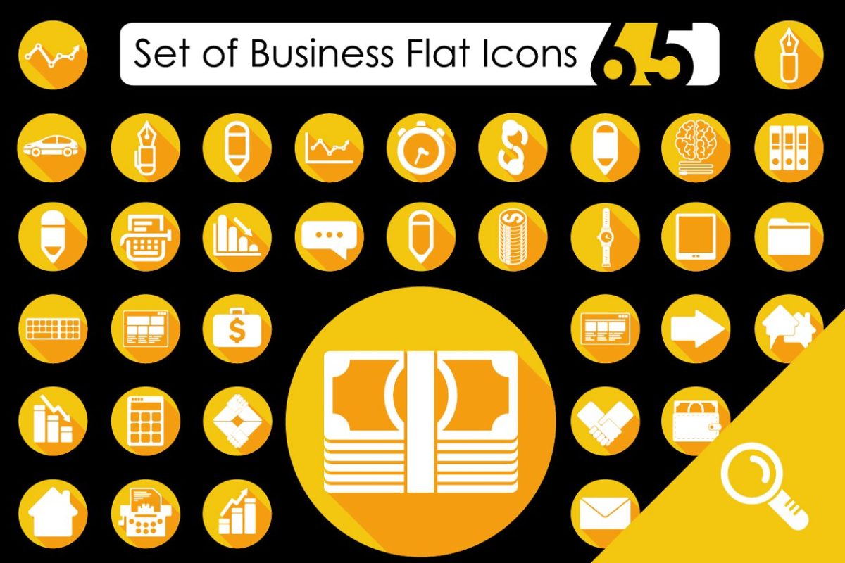 商业矢量图标素材 65 BUSINESS flat icons