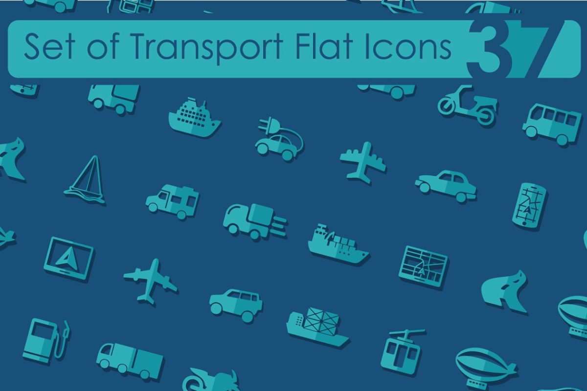 交通工具图标素材 Set of transport icons