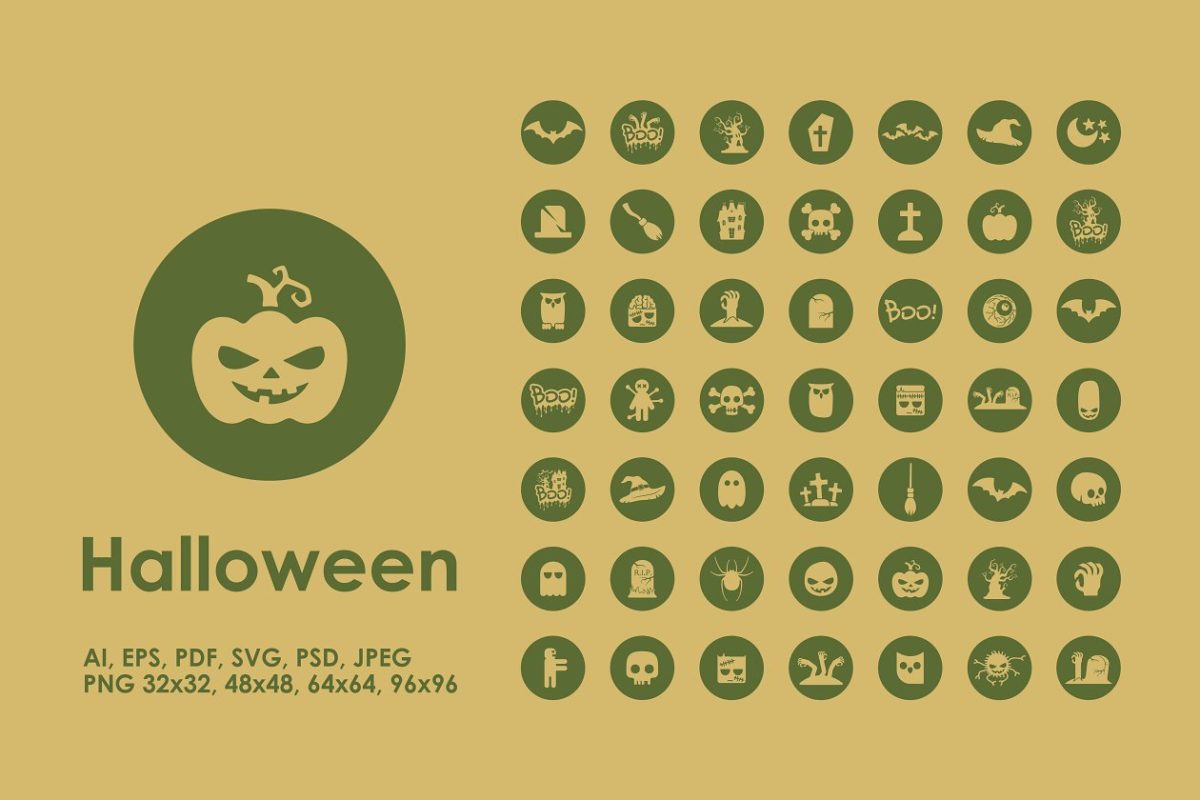 万圣节南瓜头图标大全 49 halloween icons