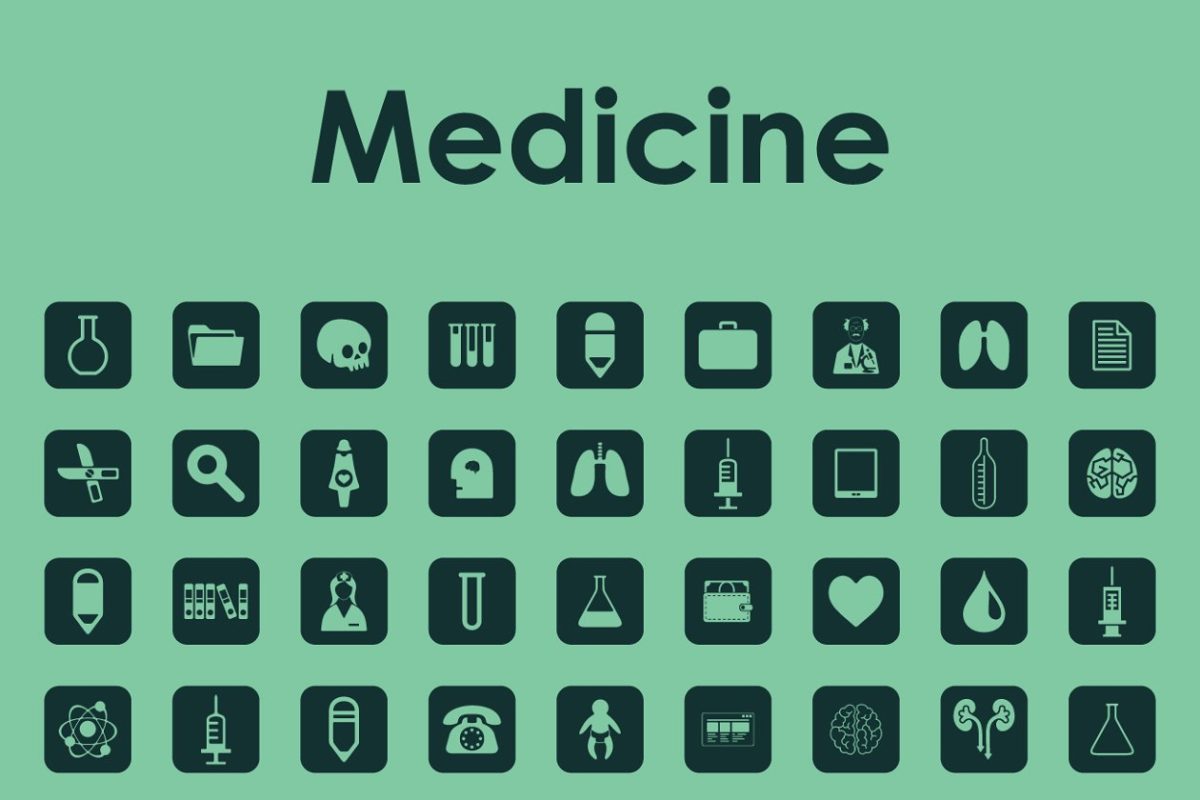 极简主义的医学图标 Set of medicine simple icons