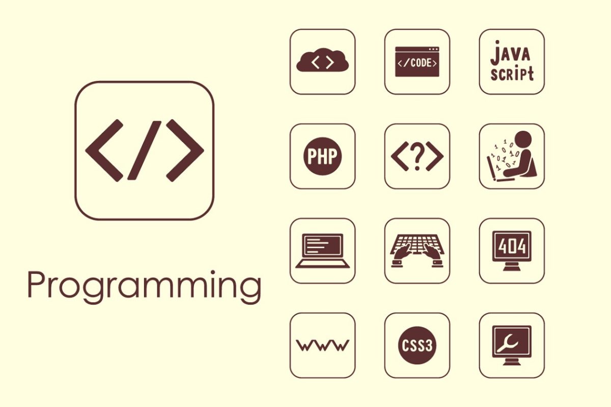 编程矢量图标素材 programming simple icons