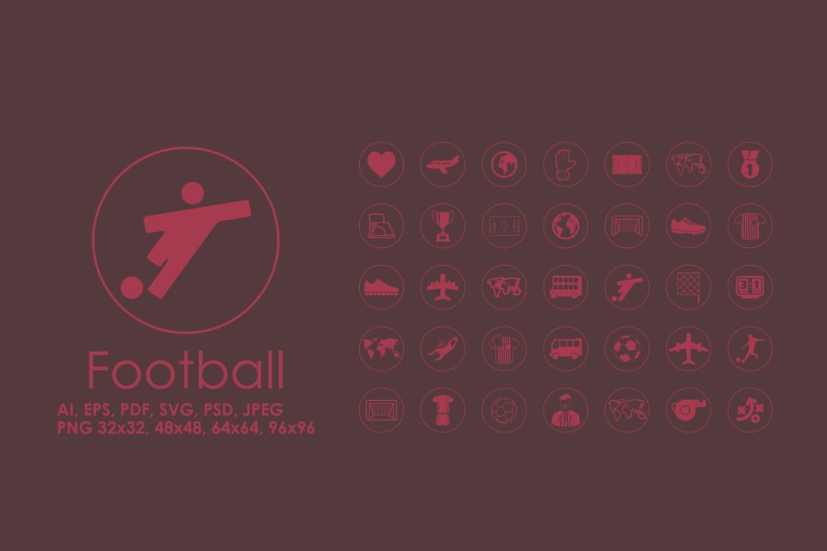 35个足球相关图标 35 Football simple icons
