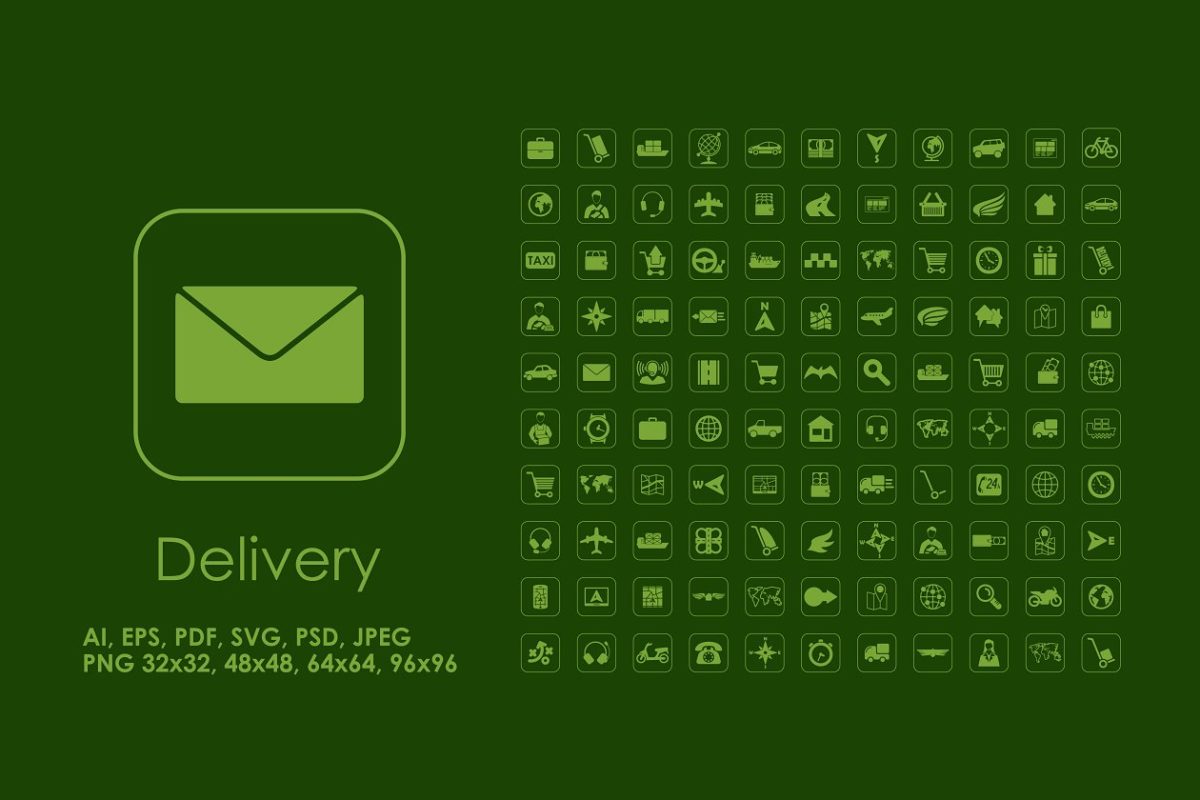 物流快递图标素材 110 Delivery simple icons