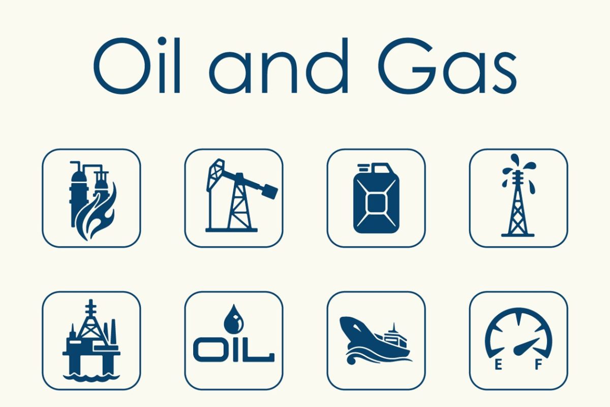 石油和天然气相关图标 oil and gas simple icons