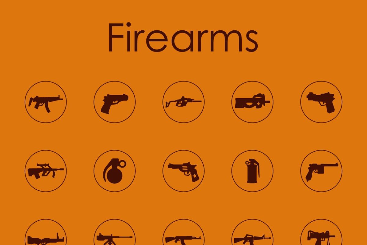 枪支图标素材 Firearms simple icons