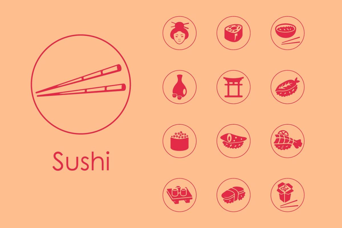 寿司图标素材 sushi simple icons