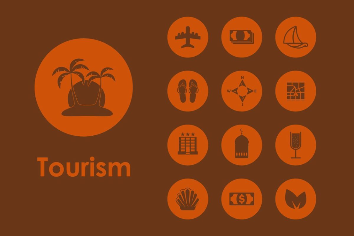 旅行图标素材 Set of tourism simple icons
