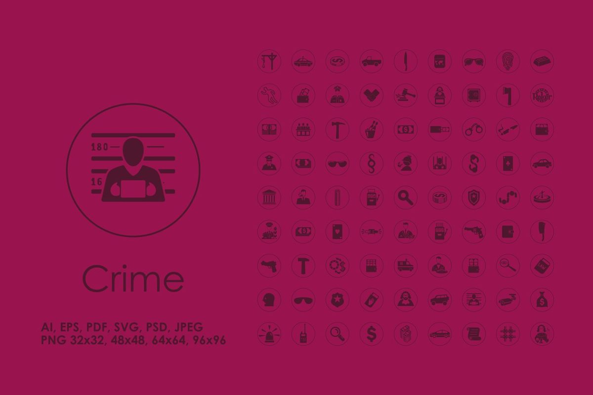 简单的监狱元素图标 81 Crime simple icons