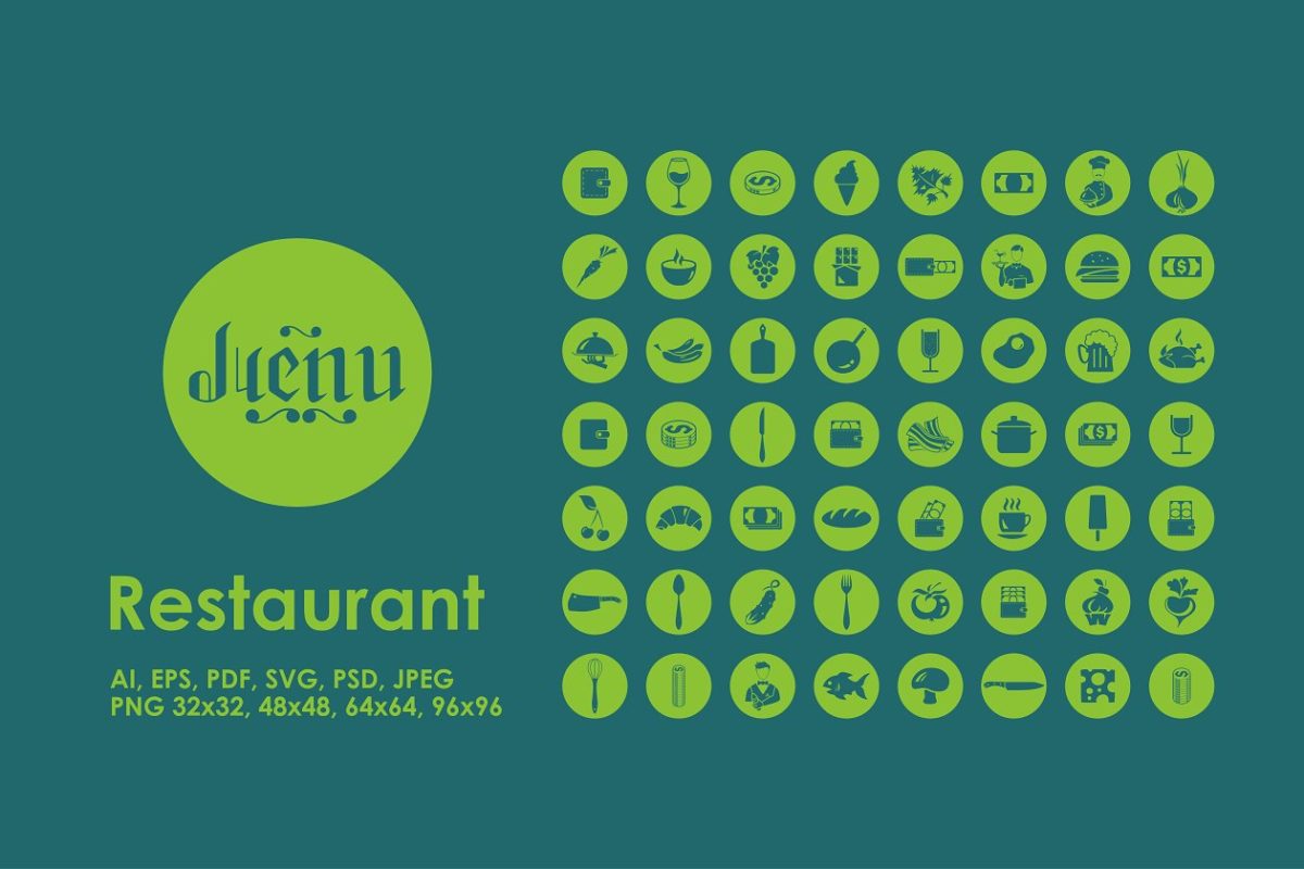 餐厅矢量图标 Restaurant icons