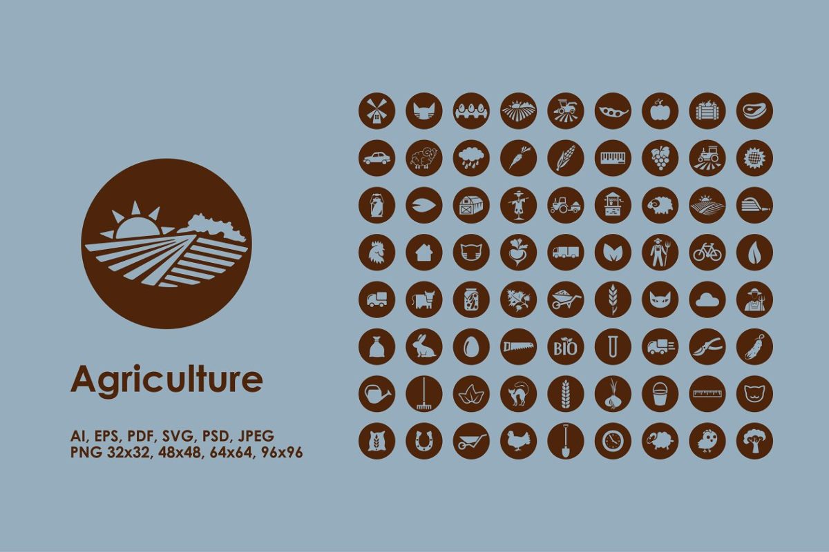 农业矢量图标下载 Agriculture icons