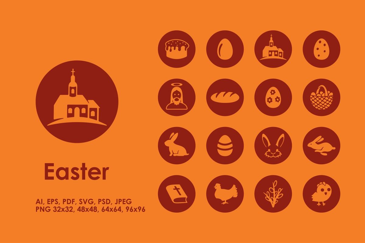 复活节矢量图标素材 Easter icons