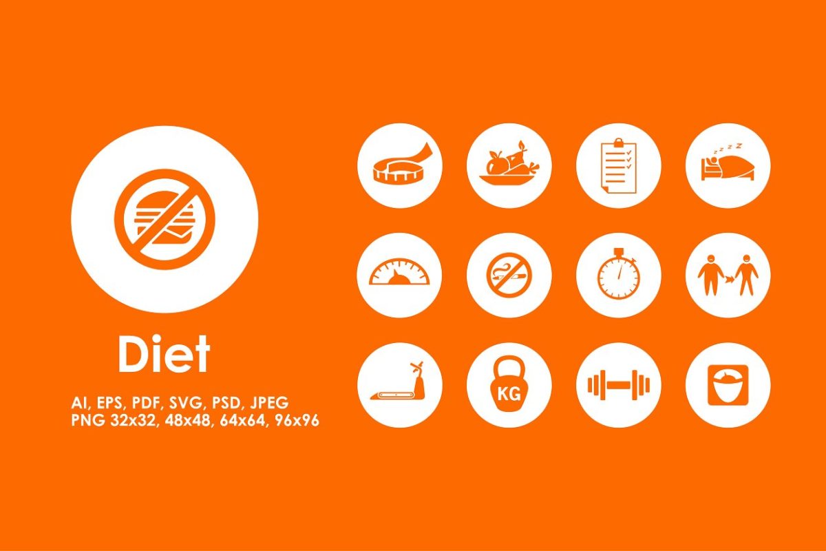 饮食图标素材 Diet icons