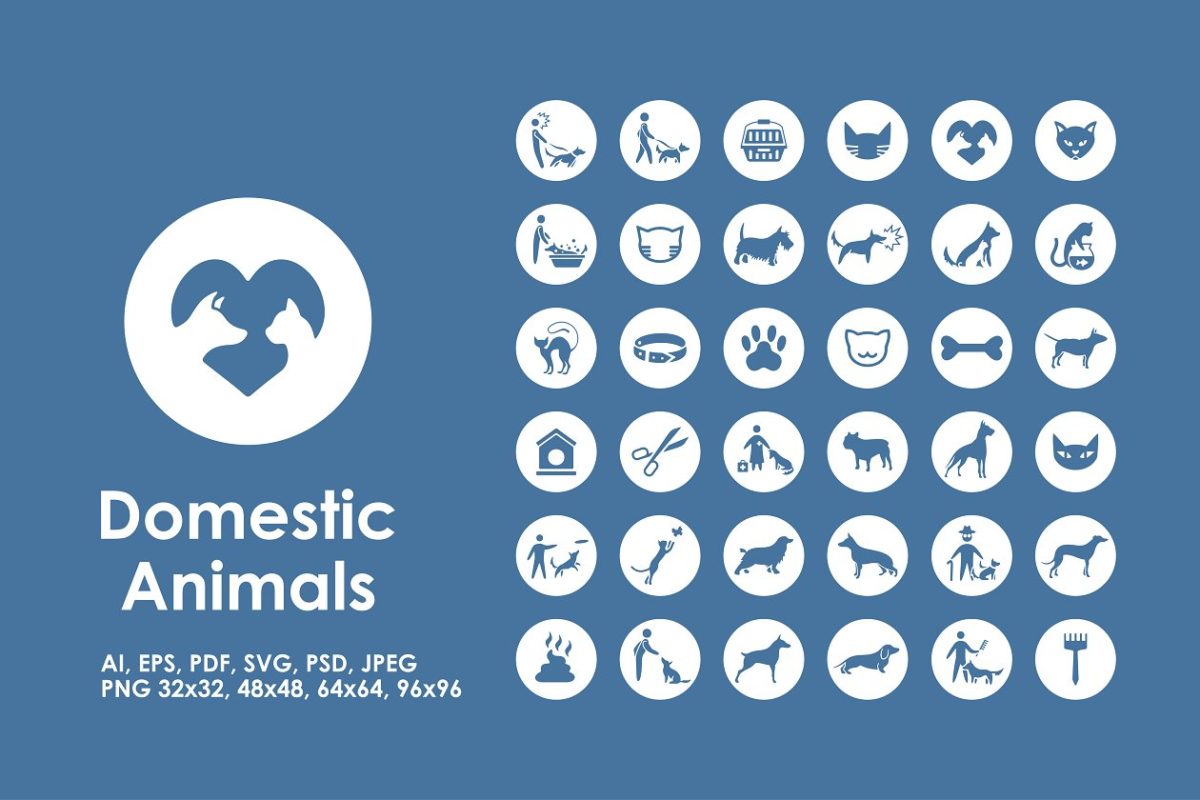 家养动物图标 Domestic animals icons