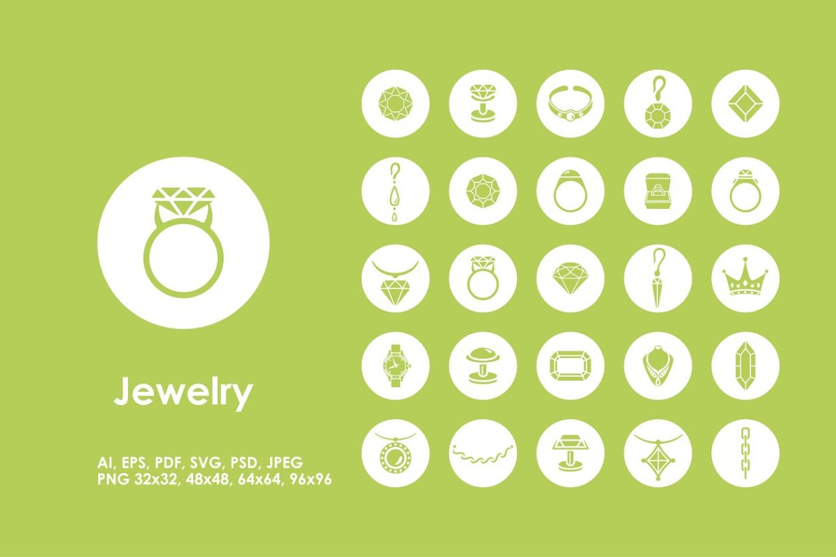 珠宝矢量图标 Jewelry icons