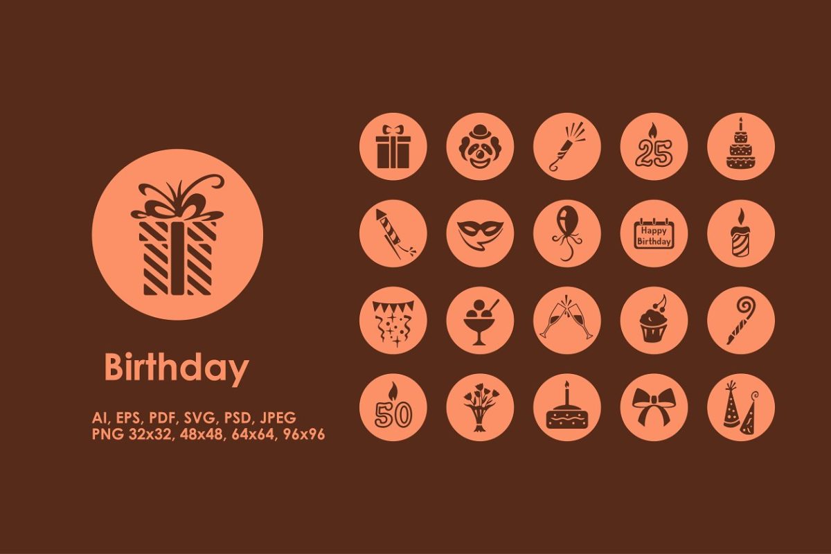 生日元素素材图标 Happy Birthday icons