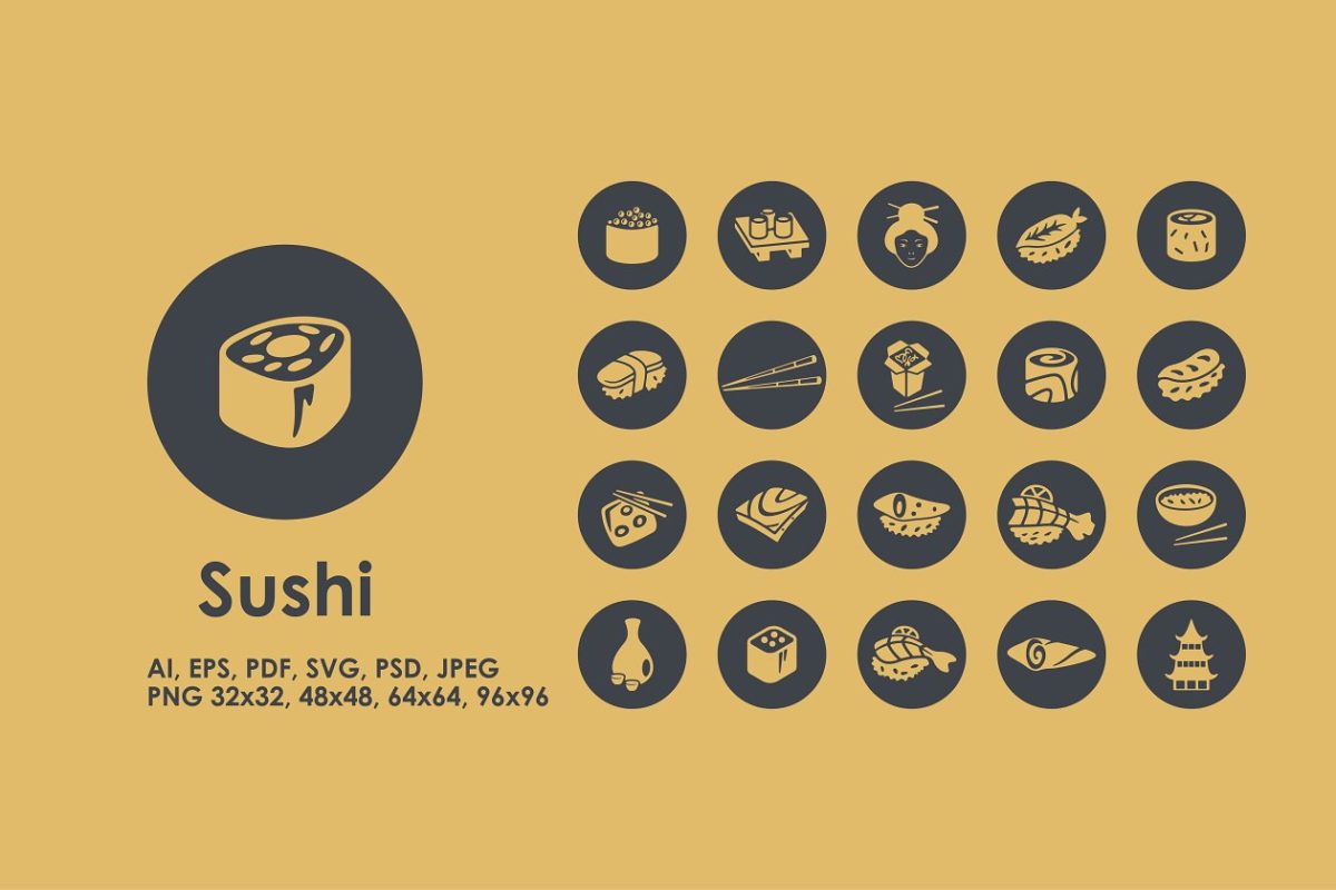 日料寿司图标 Sushi icons