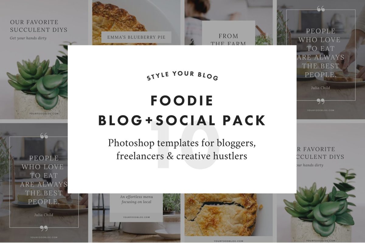 美食社交广告模板 Foodie Blog + Social Pack