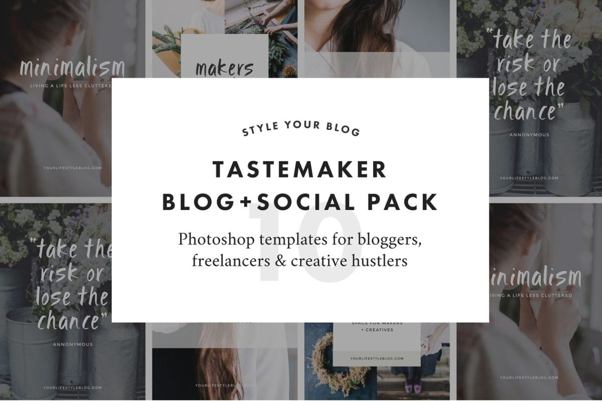 社交媒体模板 Tastemaker Blog Social Pack