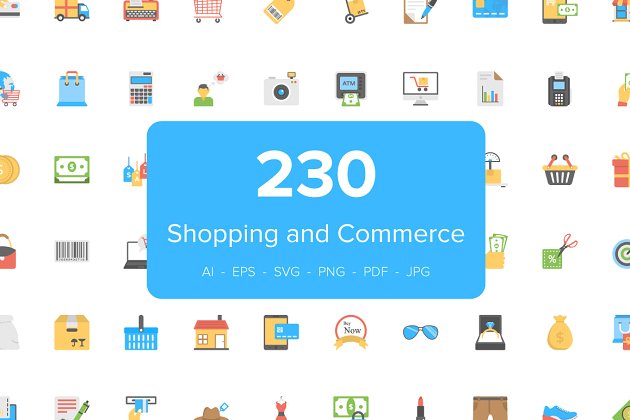 电商商业图标下载 230 Flat Shopping and Commerce Icon