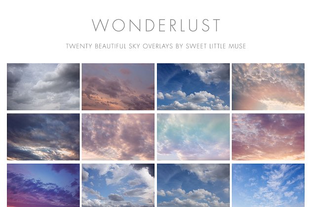 好用的天空背景素材 Wonderlust Sky Overlays