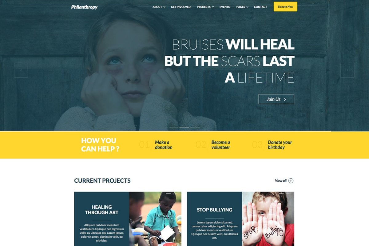 博客皮肤网站模板 Philanthropy – Nonprofit WP Theme