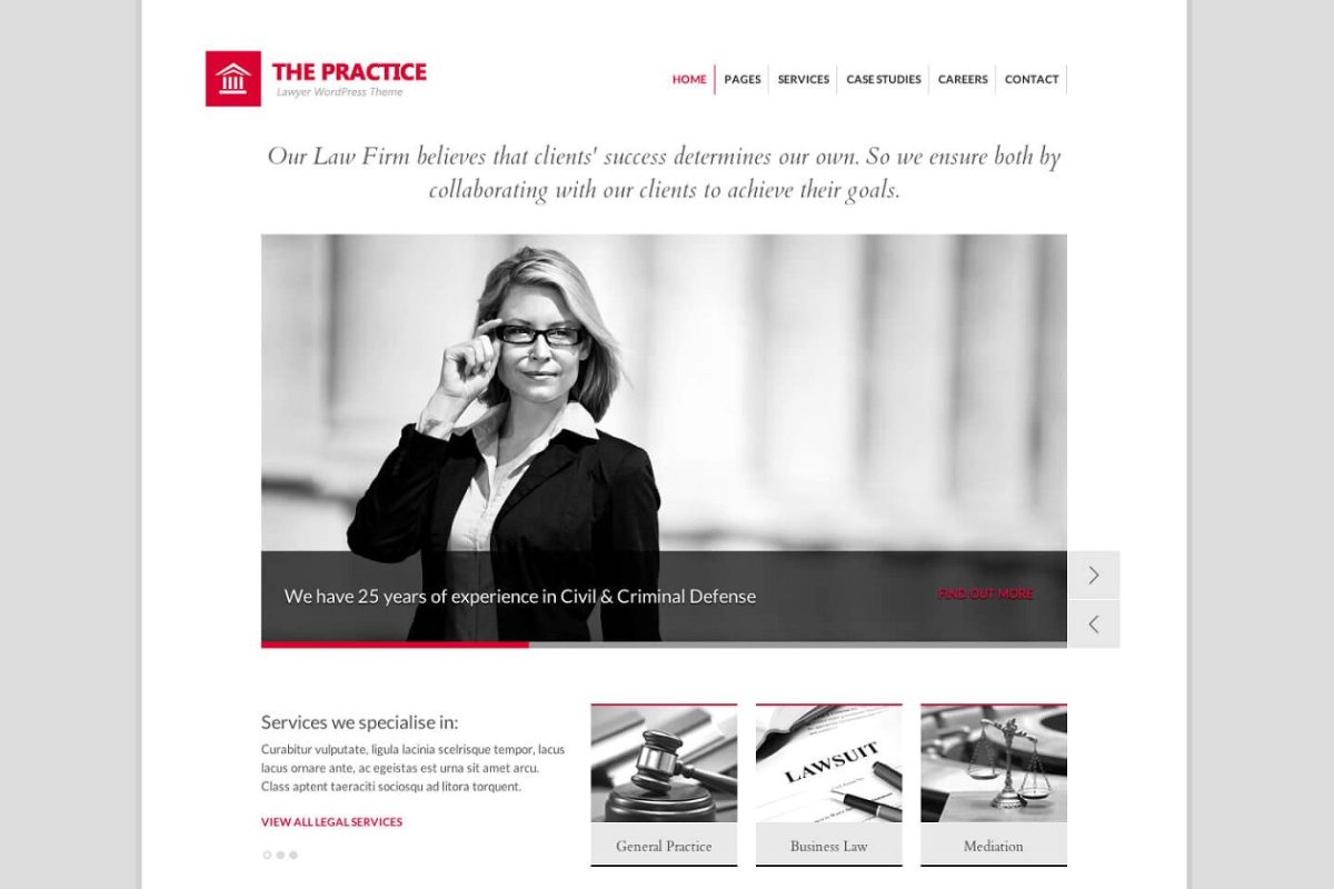 律师博客皮肤网站模板 The Practice – Lawyer WP Theme