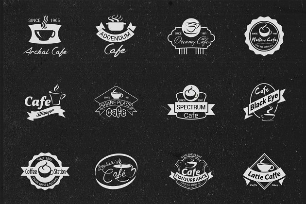 咖啡logo设计素材模板 Cafe Logos, Badges or Labels