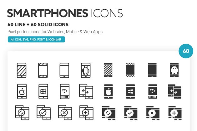 智能手机相关图标 Smartphones Icons