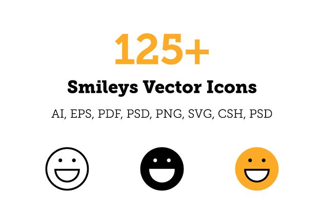 125+ 笑脸表情图标包 125+ Smileys Vector Icons