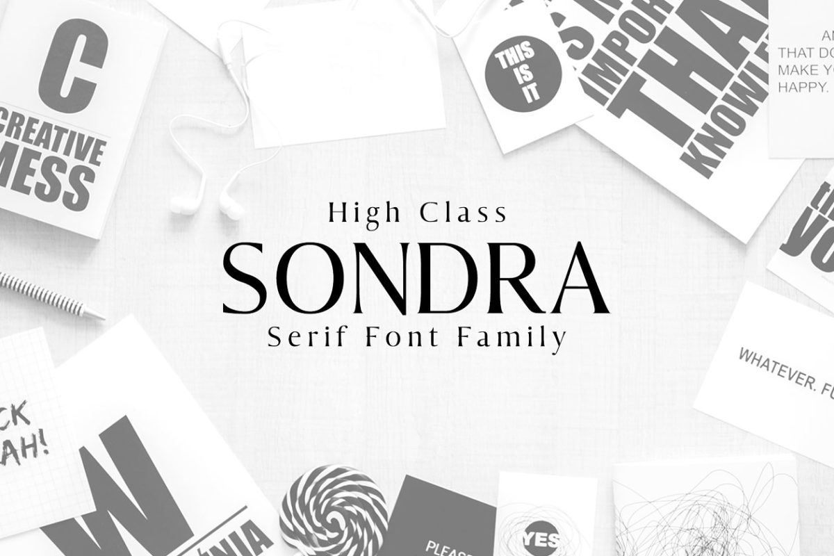 衬线字体包 Sondra Serif 6 Fonts Family Pack