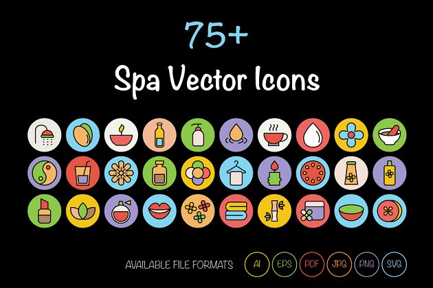 SPA养生矢量图标 75+ SPA Vector Icons
