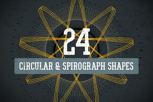 环绕选择的线条图形 Circular & Spirograph Vector Pack 1