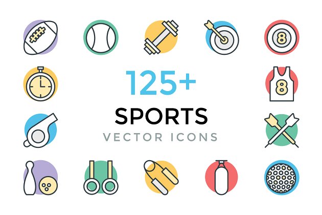 125+运动矢量图标素材 125+ Sports Vector Icons