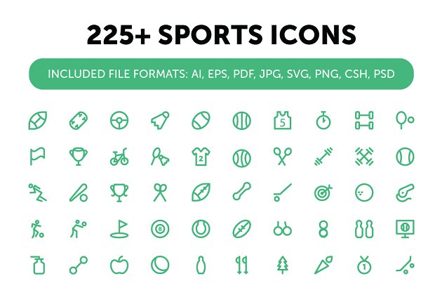 255个运动图标 225+ Sports Icons Set