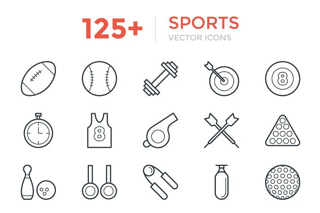 运动矢量图标 125+ Sports Vector Icons