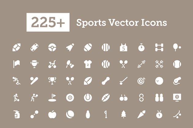 运动矢量图标 225+ Sports Vector Icons