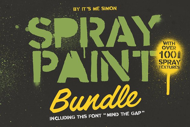 喷漆效果的纹理素材 Spray Paint Bundle for photoshop