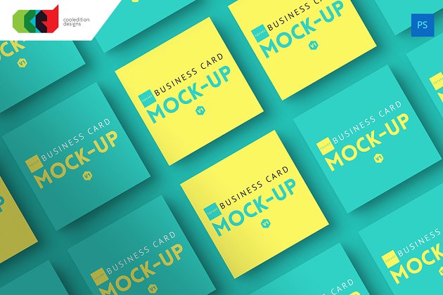 方形样机卡片 Square – Business Card Mock-Up V1