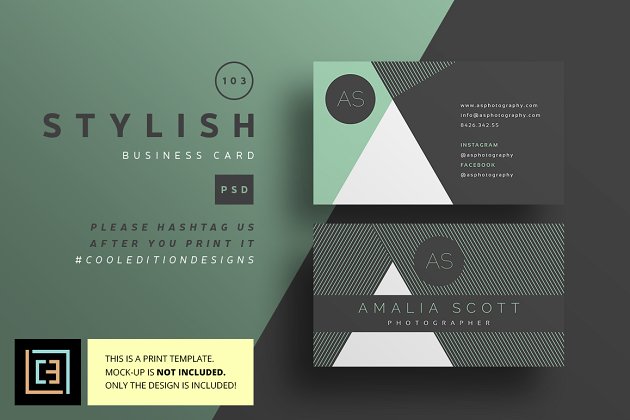 时尚设计感名片模板 Stylish – Business Card 103