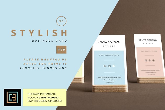 时尚名片设计模板 Stylish – Business Card 93